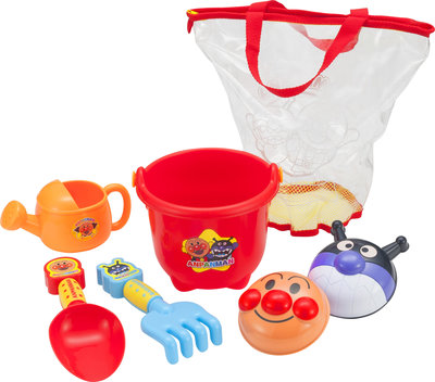 Miki小舖🌸日本 麵包超人 ANPANMAN 玩水 戲水 挖沙 海邊 玩具 洗澡 沙坑 玩沙 玩具7件組（附提袋）
