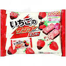 【享吃零食】日本 有樂製菓 雷神草莓風味迷你棒