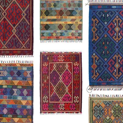 米可家飾~土耳其波西米亞異域風手工編織kilim羊毛地毯侘寂風地墊掛毯墻飾地毯手工地毯