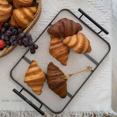 仿真面包假牛角包模型可頌蛋糕櫥窗裝飾露營擺件早餐美食拍攝道具-萬貨鋪（可開統編）