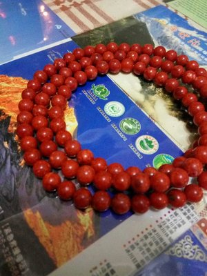 [[[虛空居]]]西藏古老山珊瑚6mmx108顆.佛珠念珠--招愛情.姻緣人緣的法器.無佛頭三通頭