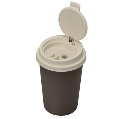 愛淨小舖-【W823】 日本精品 SEIWA 咖啡杯型煙灰缸/灰 咖啡杯造型 掀蓋式自然熄火
