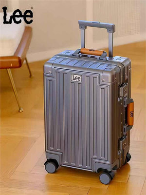 行李箱Lee商務行李箱拉桿箱女鋁框旅行箱20登機密碼皮箱大容積結實耐用旅行箱