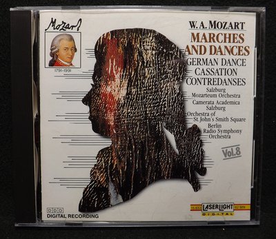 CD W.A.MOZART-MARCHES AND DANCES~美版，有側標~50JL19C06~6