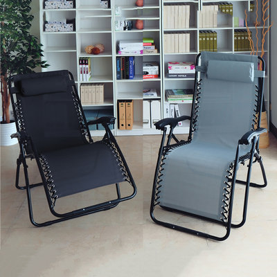 【在地人傢俱】21 利利購-RELAX黑色/藍色無段式加寬透氣休閒椅/單人椅/躺椅 YS801-1