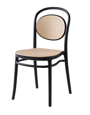 【生活家傢俱】JF-481-3：黑色塑膠餐椅【台中家具】塑膠藤餐椅 書桌椅 洽談椅 造型椅 椅子 北歐風餐椅 PP餐椅
