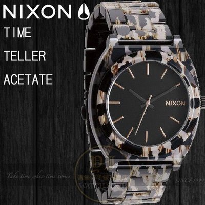 NIXON 實體店The TIME TELLER ACETATE 腕錶 A327-1157/Leopard公司貨