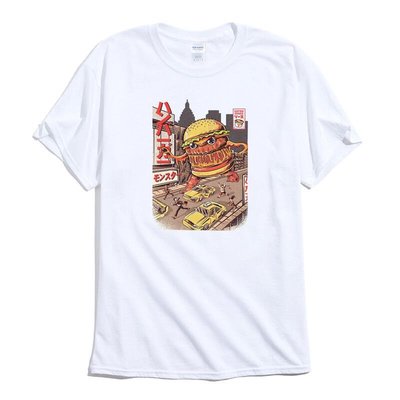BurgerZilla 短袖T恤 3色 日本 漢堡 怪獸 酷斯拉 哥吉拉 GODZILLA 浮世繪波浪 Japanese