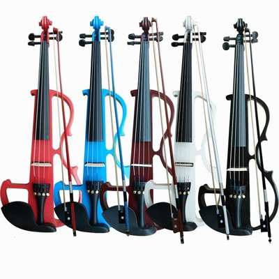 【熱賣精選】黑色閃光電子小提琴 初學者演奏電聲小提琴樂器