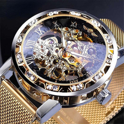 瑞士名牌機械錶 男士鏤空腕錶 男士鏤空機械手錶 陀飛輪 高檔時尚炫酷手錶 手動齒輪機械錶 防水男錶