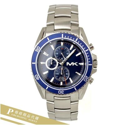 雅格時尚精品代購Michael Kors MK8454 男錶 MK 不鏽鋼三眼計時手錶 流行腕錶  美國正品