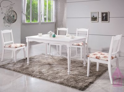 【X+Y 】艾克斯居家生活館             現代餐桌椅系列-海倫 4.3尺白色鄉村風餐桌不含白色餐椅.摩登家具