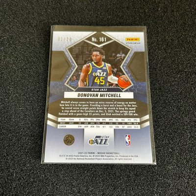 Donovan Mitchell 2021-22 Mosaic Pink Fast Break Prizm /20 多諾萬