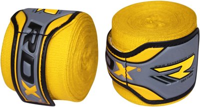 【千里之行】英國RDX手綁帶繃帶-黃-450cm長-另有重訓手套腰帶拳擊手套可選購
