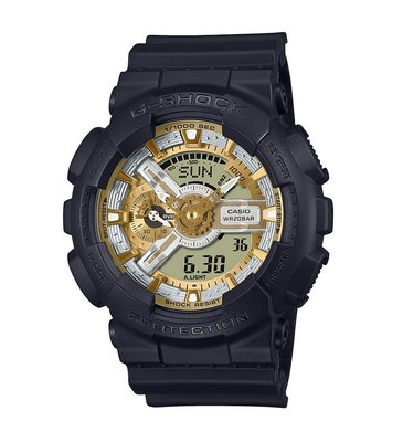 CASIO 卡西歐 G-SHOCK 街頭時尚雙顯腕錶(黑金） / GA-110CD-1A9