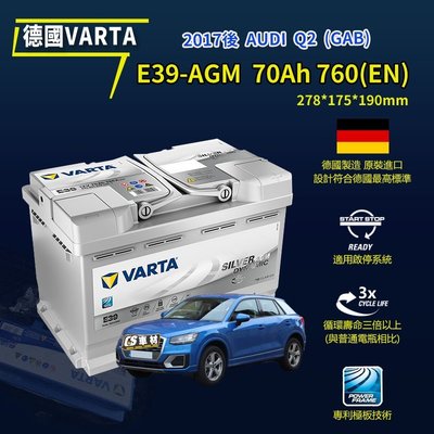CS車材 - VARTA 華達電池 AUDI Q2 (GAB) 17年後 AGM 德國製造 非韓製 代客安裝