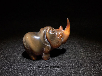 古玩古玩古董雜項 牛角雕刻小犀牛把件 老物件裝飾收藏真品