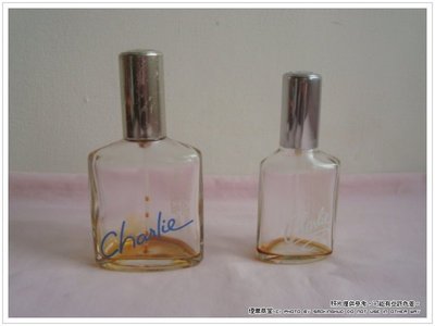 《煙薰草堂》早期 Charlie 香水 香水瓶 空瓶 玻璃 ~ 一組 白+藍