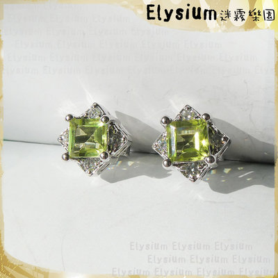 Elysium‧迷霧樂園〈KOL006A〉印度‧精品方形 橄欖石 925銀手工耳釘