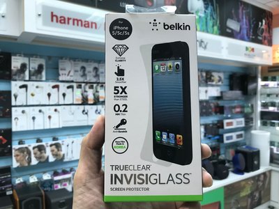 禾豐音響 Belkin 玻璃螢幕保護貼 TrueClear InvisiGlass iPhone 5SE 5S 5c用