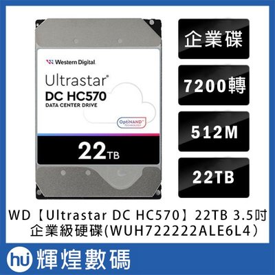 WD 威騰 Western Digital 【Ultrastar DC HC570】 22TB 3.5吋企業級硬碟