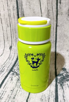 特價出清~日本NINITA 可愛小鹿不鏽鋼提把真空保溫瓶（環保綠）迷你保溫壺 保溫杯