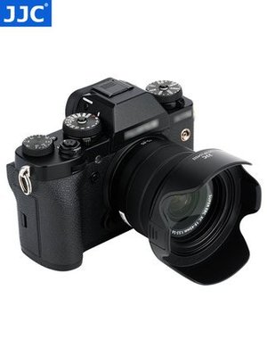 現貨JJC相機遮光罩富士XC15-45mm F3.5-5.6 OIS PZ鏡頭XF 18mm f / 2 R鏡頭52mm