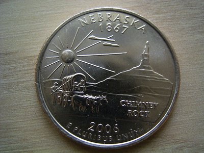 2006-D Nebraska 美國 各大 50洲 Washington 25C 1/4 Quarter 早期 錢幣