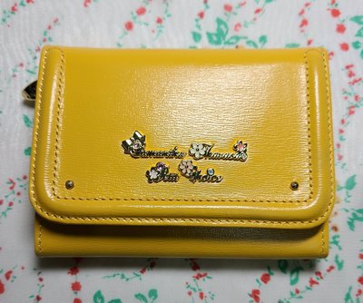 【巴黎淑女】日本時尚包 薩曼莎 samantha thavasa 黃色 牛皮真皮鑰匙包/短夾/零錢包/名片包 全新