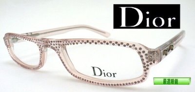 #嚴選眼鏡#＜Christian Dior 迪奧 CD＞水鑽面粉紅色膠框 奢華經典款  太樺公司貨