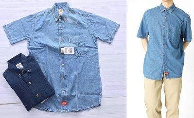 【HOMIEZ】DICKIES WS300 Short Denim Shirt【WS300】2色 素面 牛仔 短袖 襯衫