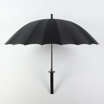 現貨熱銷-長柄雨傘男士自動直桿傘日本武士刀傘廣告傘可印logo炫酷動漫雨傘嘻嘻網品點