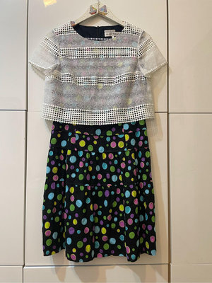 日本專櫃TOYO東洋服飾 假兩件式 彩色水玉 純棉涼爽 夏季洋裝