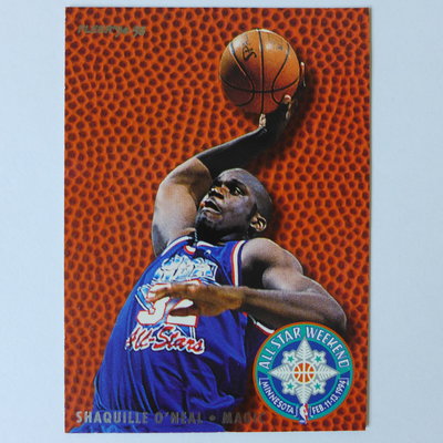 ~ Shaquille O`Neal ~俠客/名人堂/大白鯊/歐尼爾 1994年Fleer.球皮設計.明星賽特殊卡