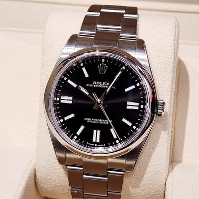 【個人藏錶】 ROLEX 勞力士 124300 黑色面盤 大三針 自動上鍊機械錶 41mm 很新錶 台南二手錶