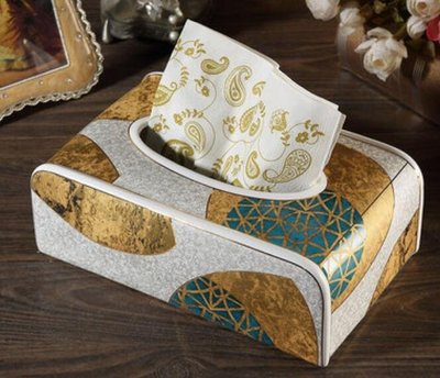日本進口 好品質 歐式歐風 金色古典奢華優雅  咖啡廳客廳房間面紙盒衛生紙盒紙巾盒擺件擺設品送禮禮品