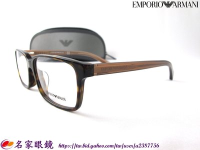 【名家眼鏡】EMPORIO ARMANI "亞洲版"時尚微透咖啡色彈簧鏡腳玳瑁色膠框EA3078D5026【台南成大店】