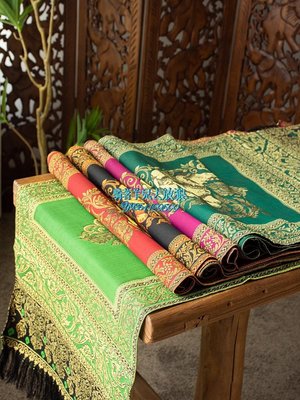 泰國布藝餐桌桌旗軟裝裝飾絲巾架泰式掛布東南亞風格壁掛墻飾掛件