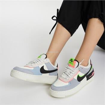【代購】Nike Air Force 1 Shadow 麂皮 馬卡龍時尚休閒百搭板鞋CU8591-101女鞋