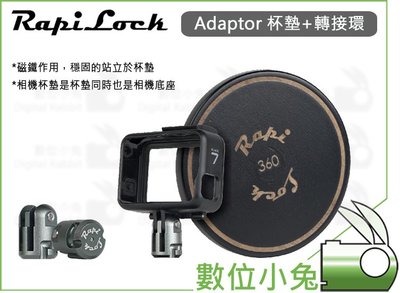 數位小兔【 RapiLock Adaptor 杯墊+轉接環 】快拆 GoPro 360度 運動相機 快拆座 磁吸