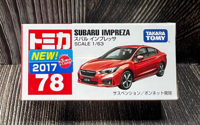 【G&T】TOMICA 多美小汽車 NO.78 新車貼 速霸陸 SUBARU IMPREZA 879572