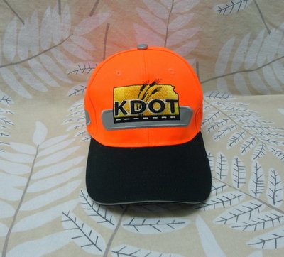 美國 KDOT 專業野外螢光警示安全帽露營釣魚狩獵 棒球帽 亮橘色