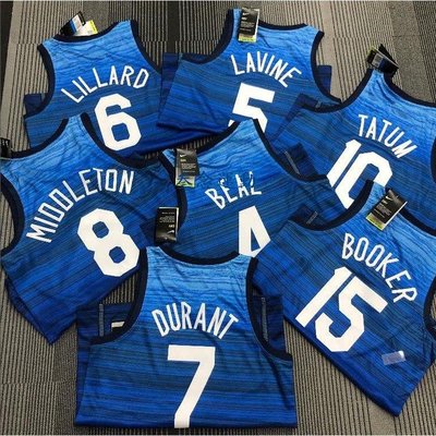 戶外運動 【22種款式】2020年奧運會美國男籃隊球衣 藍色 白色 熱壓版 籃球服 利拉德 杜蘭特 布克 運動上衣 背心