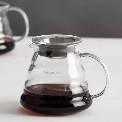 CAFEDE KONA手沖咖啡壺家用耐熱玻璃滴漏云朵壺360/600ml分享壺