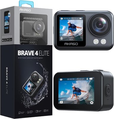 【樂活時尚館】Akaso Brave 4 Elite美國4K運動攝影機 內建64GB記憶體 電池內建 Gopro 11