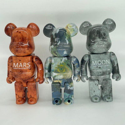 bearbrick 400% 火星 月球 地球暴力熊 亞克力盒擺件潮流玩具公仔