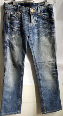 轉賣 AX A/X Armani Exchange 牛仔褲 低腰 刷白 Denim Jeans 0 short 甜@紐約