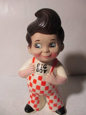 《瑋哥童趣屋》早期 軟膠 1973 big boy 漢堡男孩 公仔娃娃~(尺寸高約：22 cm，很舊了)…促000