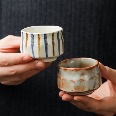 【熱賣精選】日本美濃燒志野茶杯湯吞杯日式小手繪茶具品茗杯主人杯子
