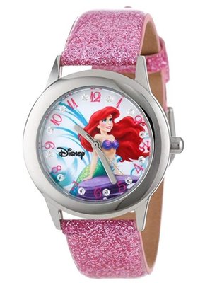 預購 美國 Disney Ariel 小美人魚公主熱賣款 可愛兒童手錶 指針學習錶 高質感閃亮亮錶帶 生日禮